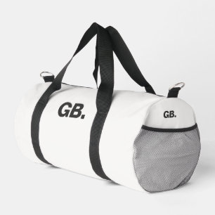 Sac De Sport Monogramme Gras Moderne Minimaliste Blanc