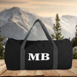 Sac De Sport Monogramme initial minimaliste noir moderne