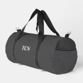 Sac De Sport Monogramme Initiales Nom Gris Gris Blanc (Coin droit)