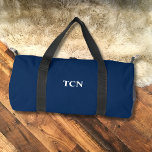Sac De Sport Monogramme Initiales Nom Marine Bleu Blanc<br><div class="desc">Le sac en duffel parfait pour la salle de sport,  les week-ends ou à tout moment où vous avez besoin de faire vos bagages. Monographie avec vos initiales ou un nom court. Bleu et blanc marine.</div>