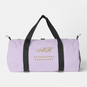 Sac De Sport Monogramme Lavande Or Initiales Nom Minimaliste