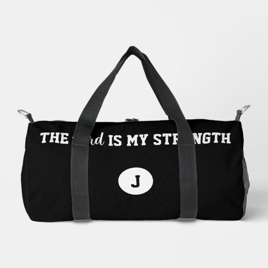 Sac De Sport Monogrammé Le Seigneur est Mon Psaume de Force 28: (Recto)