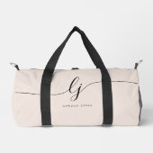 Sac De Sport Monogramme Moderne Blush Pink Calligraphie Script (Recto)