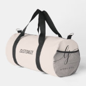 Sac De Sport Monogramme Moderne Blush Pink Calligraphie Script (Coin droit)