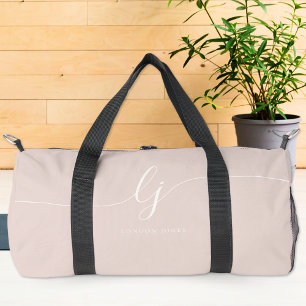 Sac De Sport Monogramme Moderne Feminine Pink Script élégant Fi