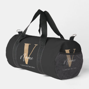 Sac De Sport Monogramme Moderne Initiale V & Nom Personnalisé
