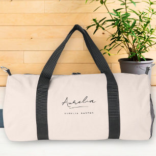 Sac De Sport Monogramme Moderne Minimaliste Blush Pink Chic Scr