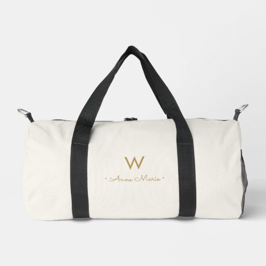 Sac De Sport Monogramme Moderne Or Écriture Script (Recto)