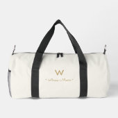 Sac De Sport Monogramme Moderne Or Écriture Script (Verso)