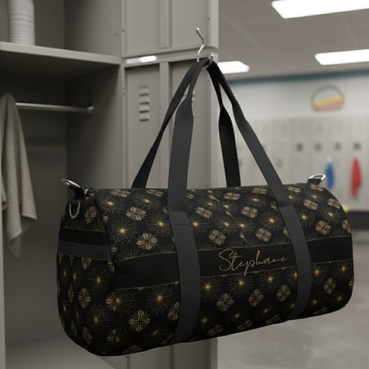 Sac De Sport Monogramme Noir Et Or Moderne