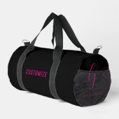 Sac De Sport Monogramme noir rose chaud Nom du script Girl's (Coin droit)