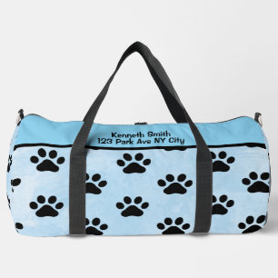 Sac De Sport Monogramme personnalisable empreinte de patte noir