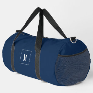 Sac De Sport monogramme personnalisé, bleu foncé partout
