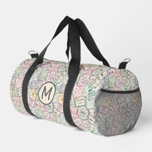 Sac De Sport Monogramme personnalisé Coloré Timbres de voyage M