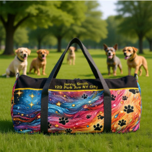 Sac De Sport Monogramme personnalisé d'empreinte de patte cosmi
