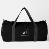 Sac De Sport monogramme personnalisé, noir partout (Recto)