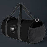 Sac De Sport monogramme personnalisé, noir partout<br><div class="desc">Une typographie simple et des couleurs modernes noir et blanc confèrent à ce design une élégante facilité. Associez-vous à d'autres éléments de cette collection pour créer un ensemble correspondant.</div>