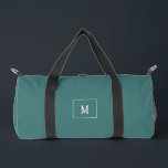 Sac De Sport monogramme personnalisé, vert aqua partout<br><div class="desc">Une typographie simple et une couleur moderne bleu vert aqua confèrent à ce design une élégante facilité. Associez-vous à d'autres éléments de cette collection pour créer un ensemble correspondant.</div>