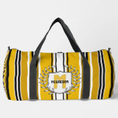 Sac De Sport Monogramme Personnalisé Yellow Black Strips (Recto)