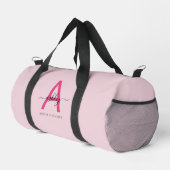 Sac De Sport Monogramme rose chaud Nom de la fillette Script Sp (Coin droit)