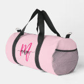Sac De Sport Monogramme rose chaud Nom de la fillette Script Sp (Coin droit)