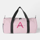 Sac De Sport Monogramme rose chaud Nom de la fillette Script Sp (Verso)