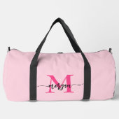 Sac De Sport Monogramme rose chaud Nom de la fillette Script Sp (Recto)