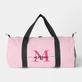 Sac De Sport Monogramme rose chaud Nom de la fillette Script Sp (Recto)