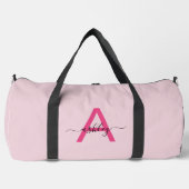 Sac De Sport Monogramme rose chaud Nom de la fillette Script Sp (Recto)