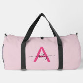 Sac De Sport Monogramme rose chaud Nom de la fillette Script Sp (Verso)