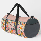 Sac De Sport Monogramme rose et gris Fleur initiale grande (Coin droit)