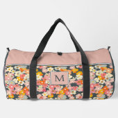 Sac De Sport Monogramme rose et gris Fleur initiale grande (Verso)