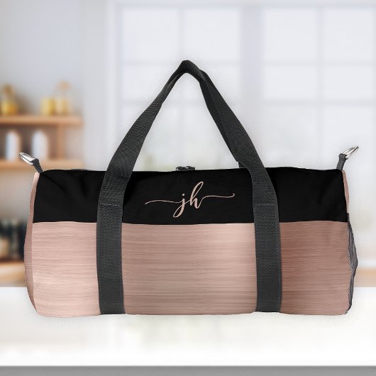 Sac De Sport Monogramme rose or brossé métal noir