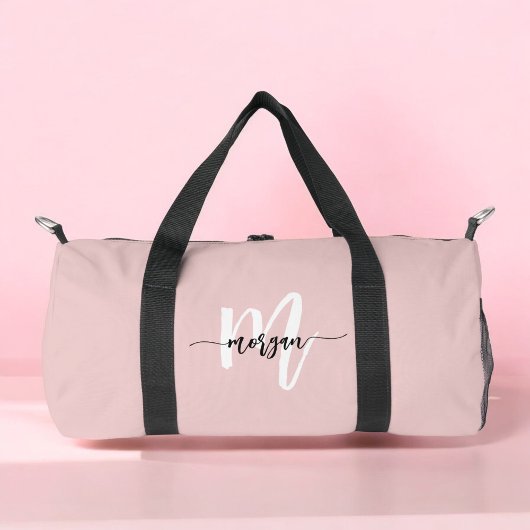 Sac De Sport Monogramme rose stylish Nom de la fillette Script