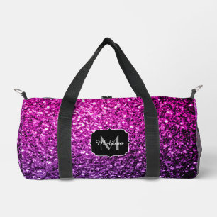 Sac De Sport Monogramme scintillant de fausses paillettes rose