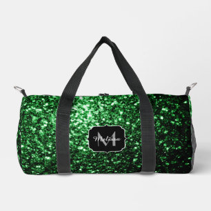 Sac De Sport Monogramme vert foncé faux parties scintillant sci