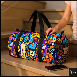 Sac De Sport Mosaïque de courte géométrique d'art folklorique a