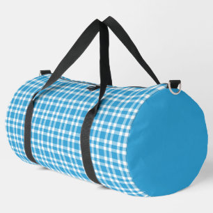 Sac De Sport Motif à carreaux bleu blanc grand