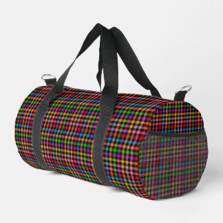 Sac De Sport Motif à carreaux gingham arc-en-ciel coloré - Noir