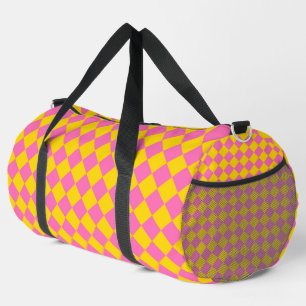 Sac De Sport Motif à carreaux Harlequin diamant jaune rose Gran