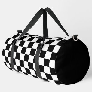 Sac De Sport Motif à carreaux noir et blanc