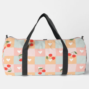 Sac De Sport Motif à carreaux pastel cerise et cœur