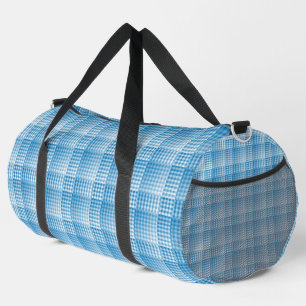 Sac De Sport Motif Abstrait à Carreaux Bleus et Blancs Grand