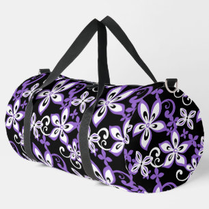 SAC DE SPORT MOTIF ALOHA HAWAII EN NOIR/LAVENDER