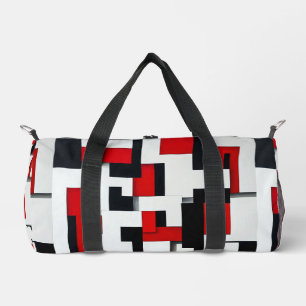 Sac De Sport Motif carré rouge et noir avec un fond blanc