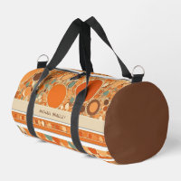 Motif circulaire orange Abstrait rétro personnalis