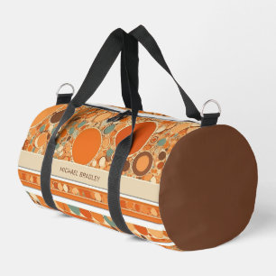 Sac De Sport Motif circulaire orange Abstrait rétro personnalis
