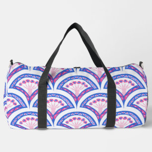 Sac De Sport motif damassé floral bleu