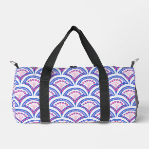 Sac De Sport motif damassé floral bleu