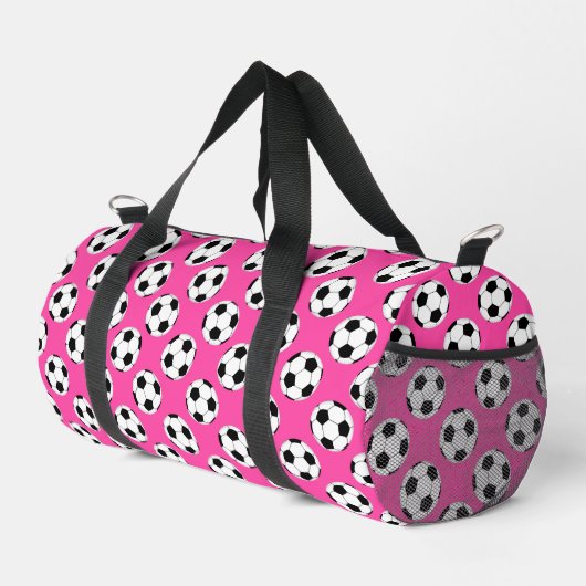 Sac De Sport Motif de balle de football rose (Coin droit)
